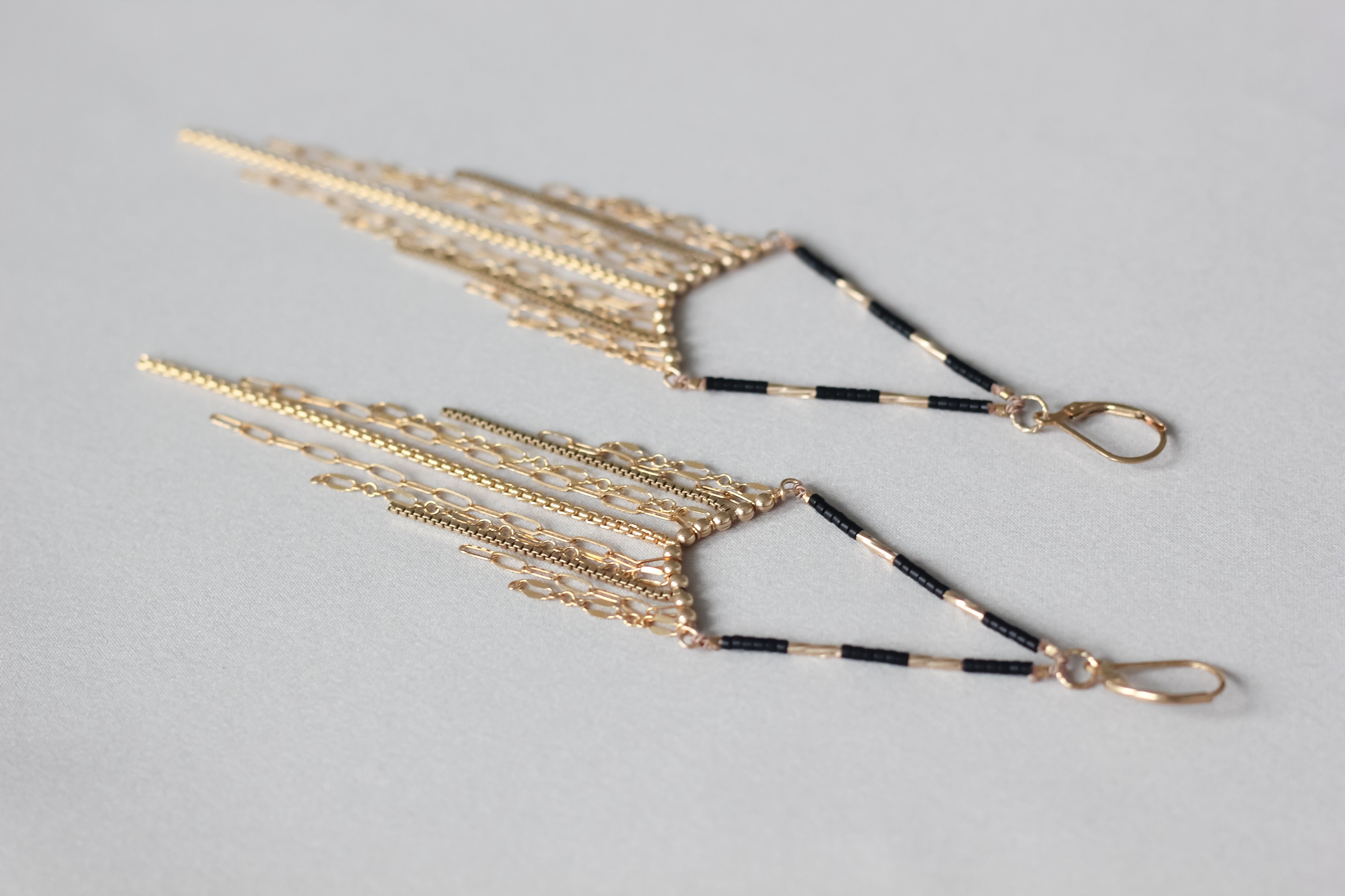 Beaded V fringe