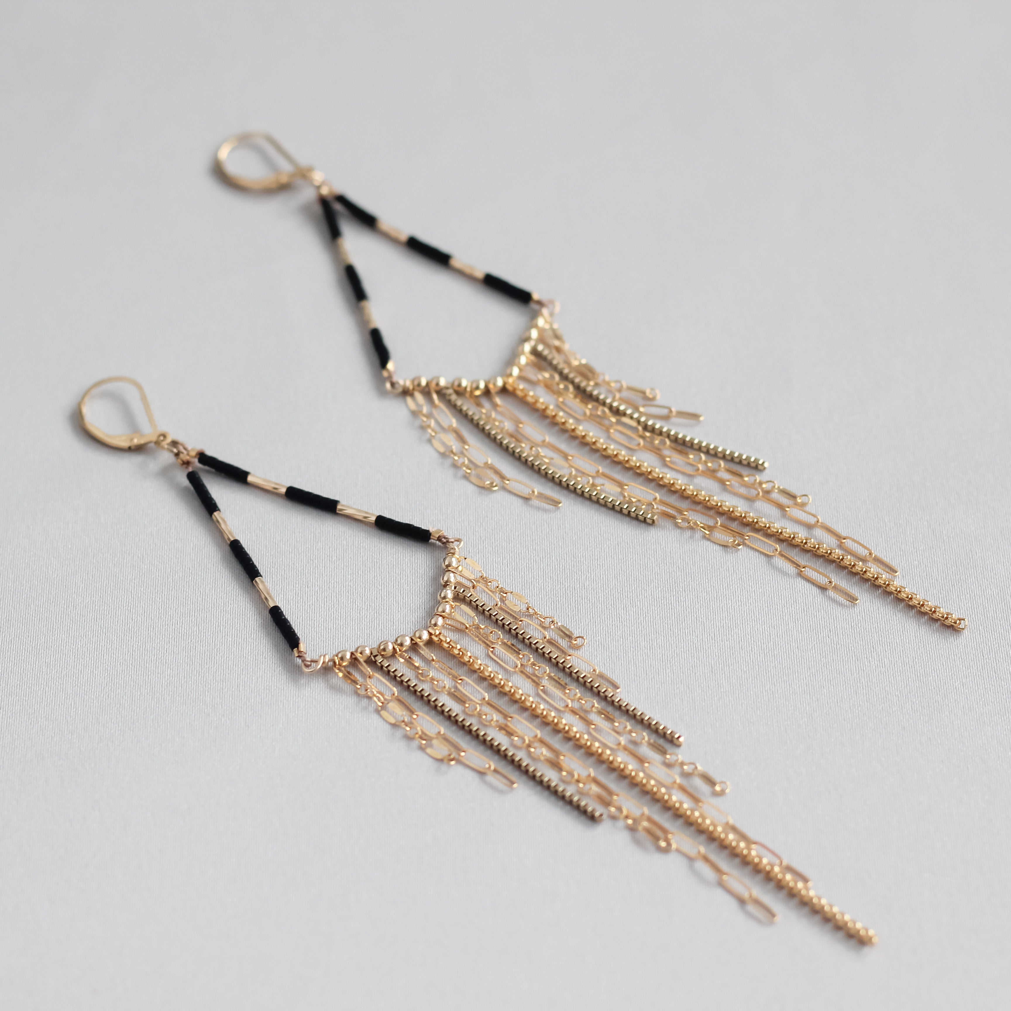 Beaded V fringe