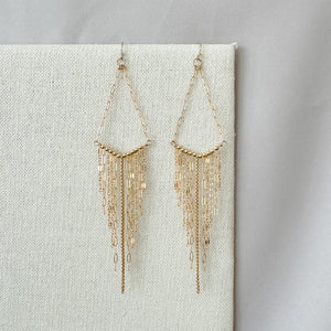 V fringe earrings