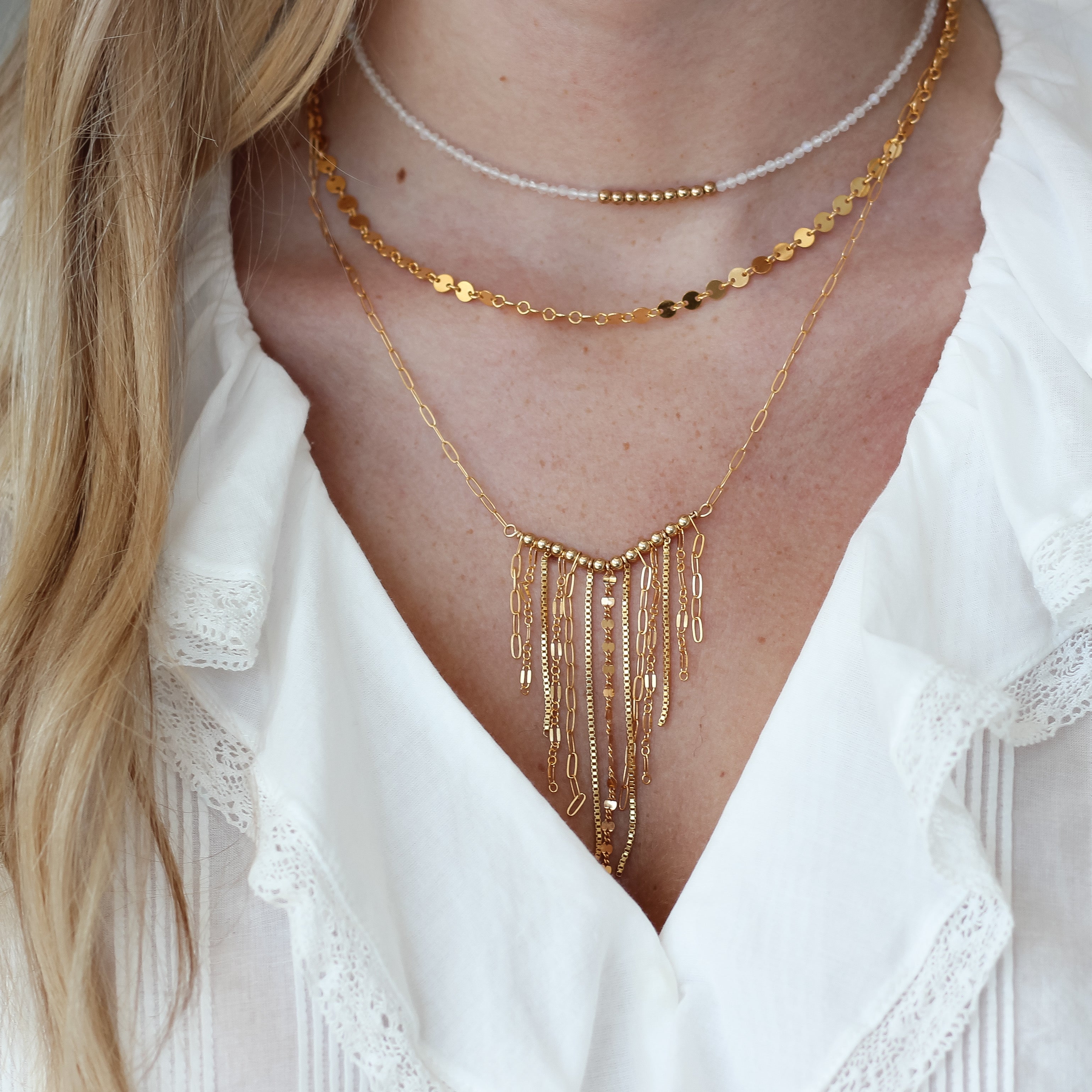 V fringe Necklace – Maya Bauman Design