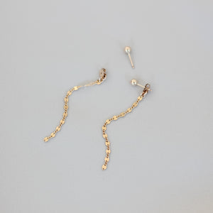 Ball stud chain earrings