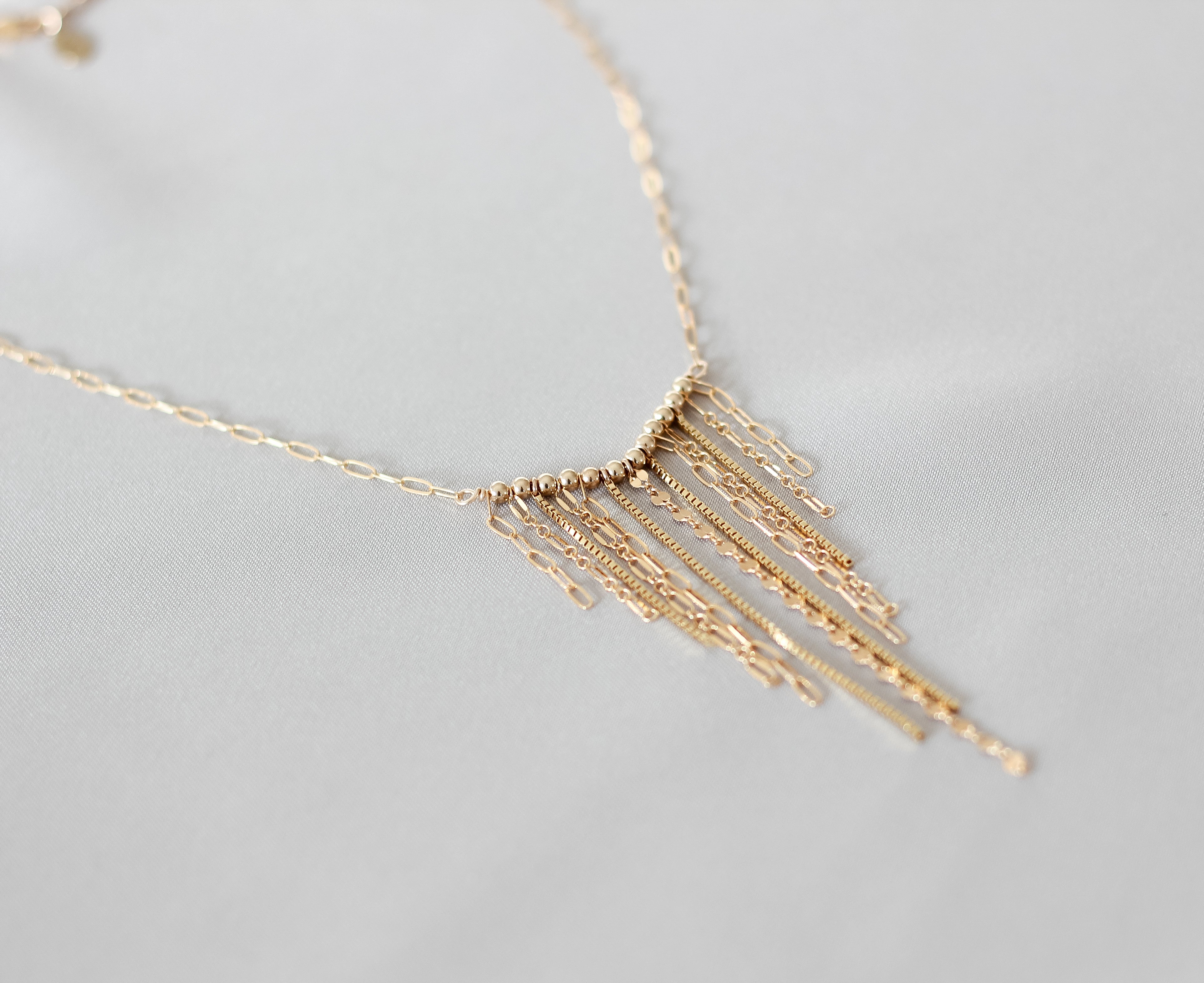 アクセサリー TOGA VIRILIS FRINGE CHAIN NECKLACE V fringe Necklace – Maya Bauman Design