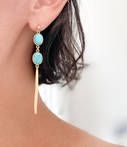Double gem spike earrings